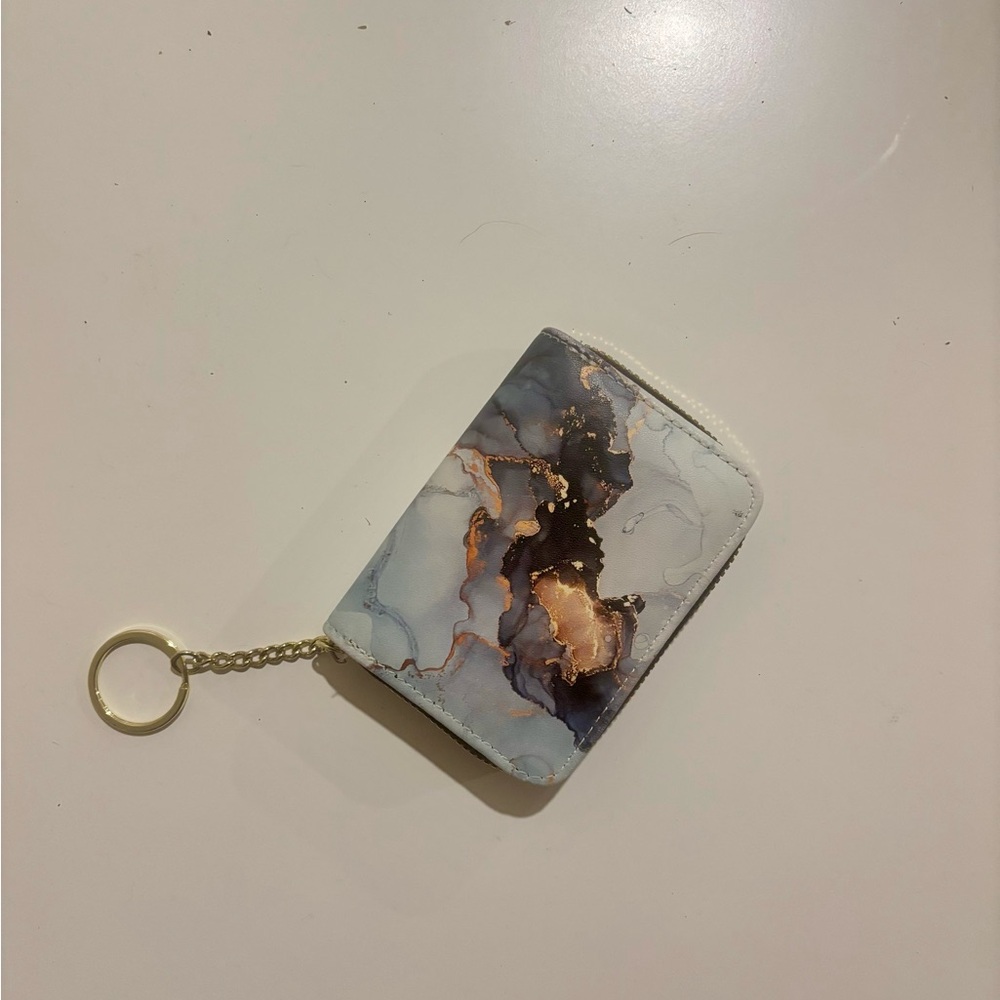 Marble Ink Zip Card Wallet with Keyring - Picture 1 of 2